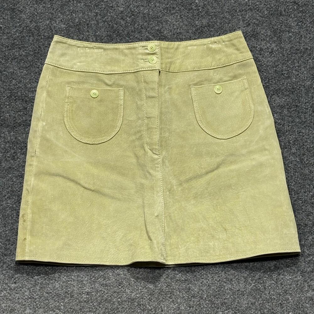 Vero Moda Suede Skirt Womens Medium Green Sasha Pocket Leather Mini A Line
